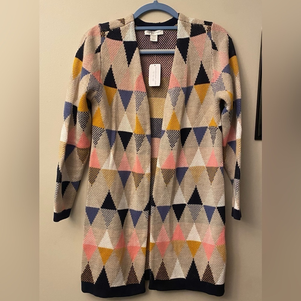 Christopher & Banks Multicolor Geometric Triangle Cardigan 🆕